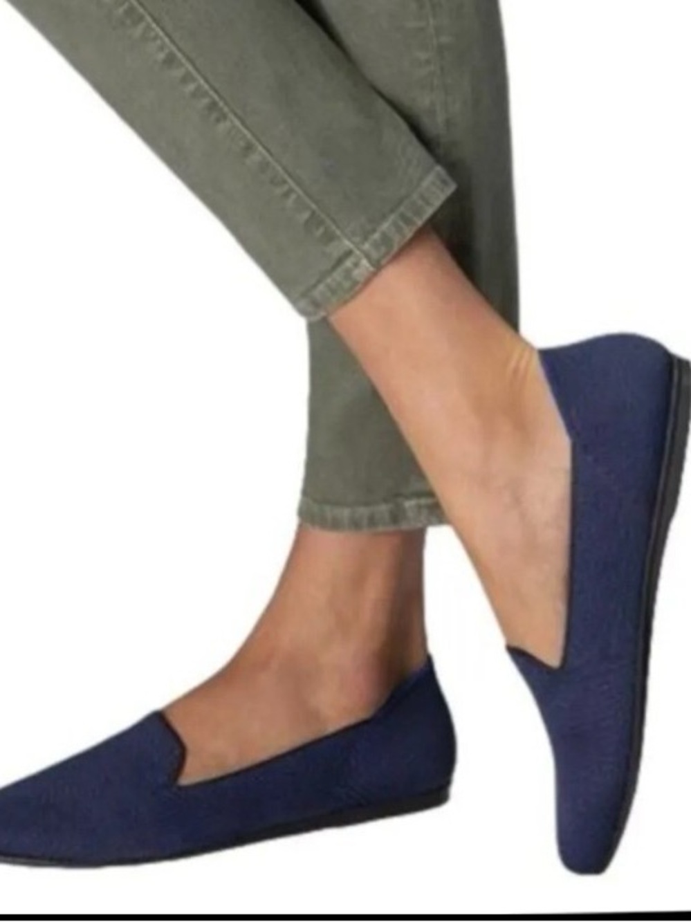 Rothy's Navy Blue Pointed Toe Flats